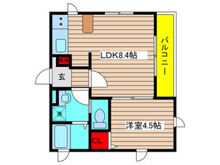 Caldo道徳公園　bの物件間取画像